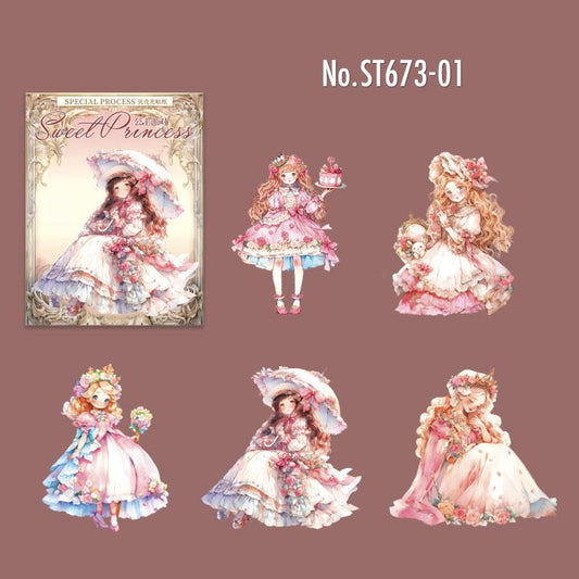 ST673|シール 人物 女の子 女性 ドレス プリンセス