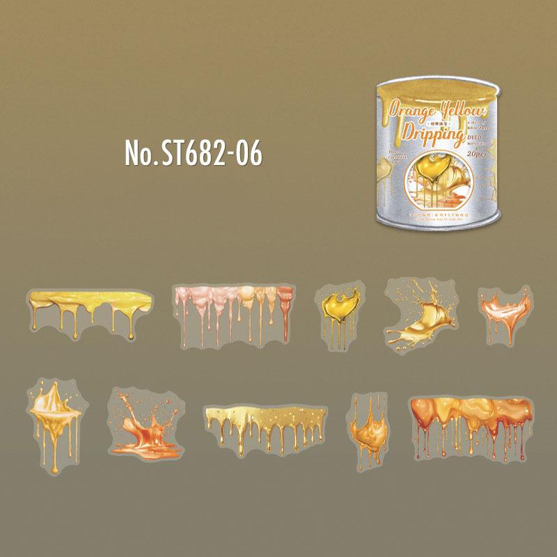 ST682|シール ペンキ 絵の具 垂れ チョコレート シロップ スイーツ