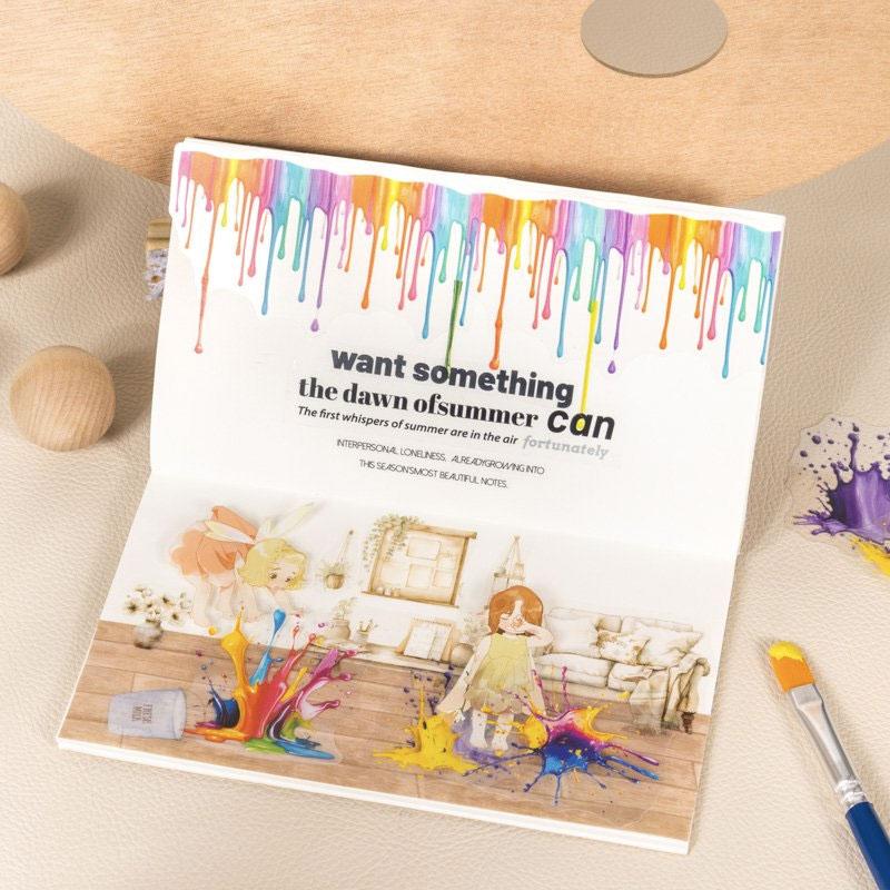 ペンキ・絵の具・垂れのPETコラージュシール