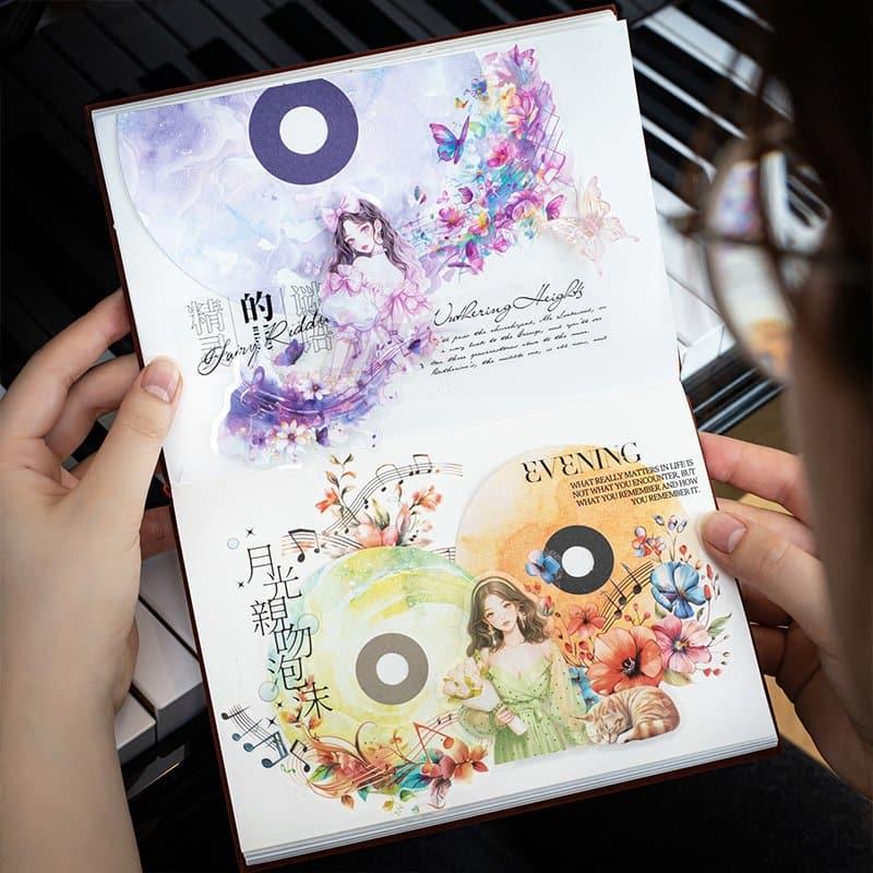 ST879|音符 音楽 CD レコード ディスク 花