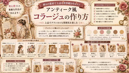 アンティーク風コラージュの作り方｜紙もの素材で上品な世界観を作るコツ