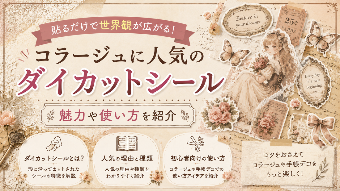 コラージュに人気のダイカットシール｜魅力や使い方を紹介