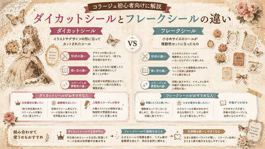 ダイカットシールとフレークシールの違い｜コラージュ初心者向けに解説