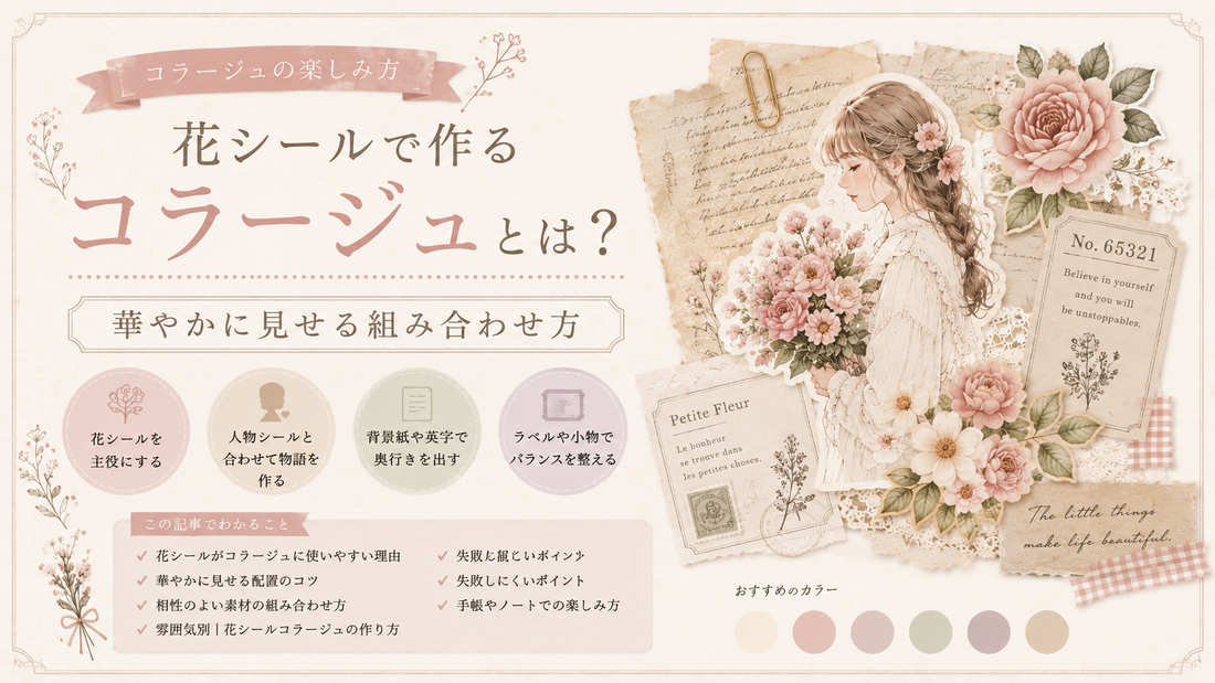 花シールで作るコラージュとは？華やかに見せる組み合わせ方