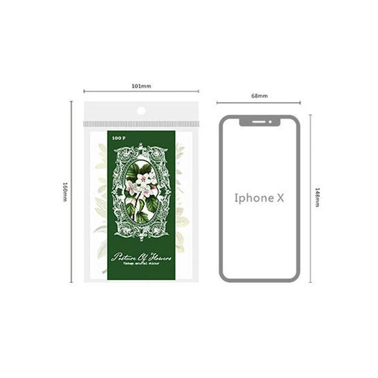 ST130｜シール 植物 花 フラワー 草木 サンタワールド 和紙