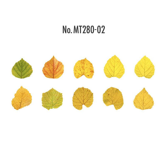 葉っぱ・紅葉・銀杏のカットライン入りロールシール