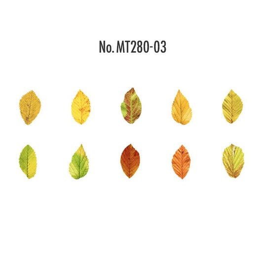 葉っぱ・紅葉・銀杏のカットライン入りロールシール
