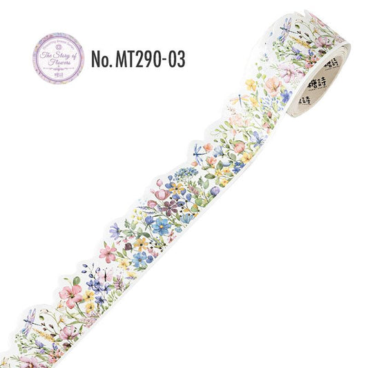 花・蝶・和紙のカットライン入りロールシール