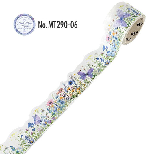 花・蝶・和紙のカットライン入りロールシール