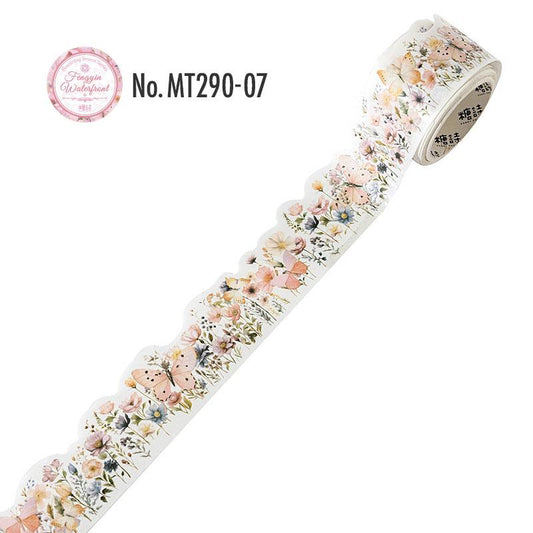 花・蝶・和紙のカットライン入りロールシール