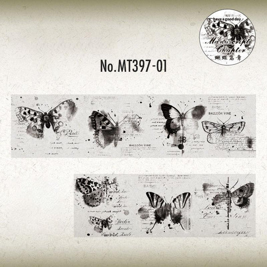 MT397｜英字 墨 花 鳥 蝶