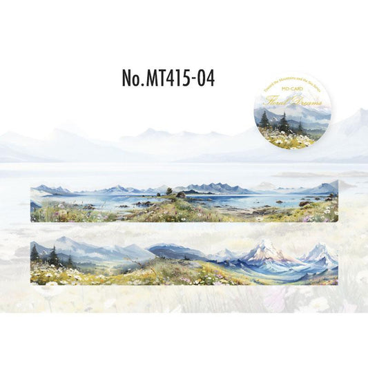 山・草原・海のカットライン入りPETロールシール