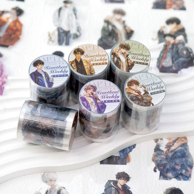 MT537 人物 男性 男の子 スーツ ジャケット 仕事 パーカー コーヒー カフェ バンド ボーカル デコレーション PET マステ ロー ...