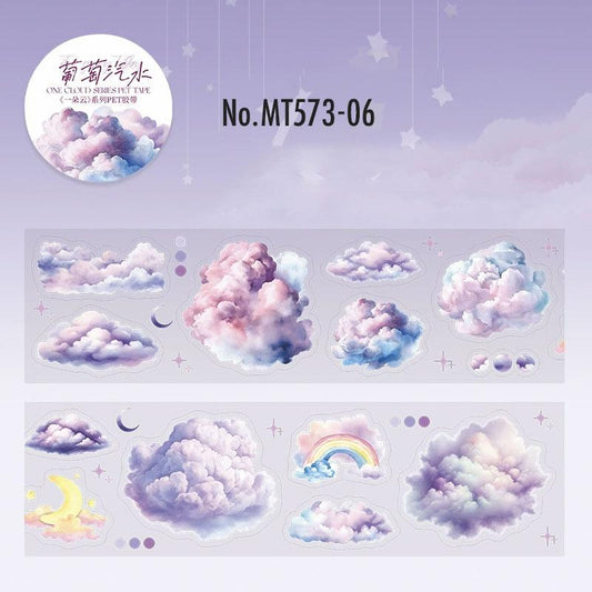 雲・空・虹のカットライン入りPETロールシール