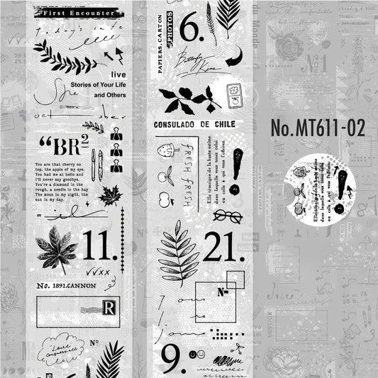 硫酸紙・モノクロ・数字のロールシール