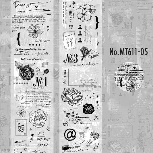 硫酸紙・モノクロ・数字のロールシール
