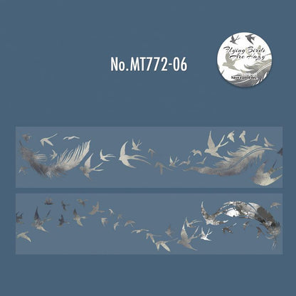MT772｜鳥 シルエット 影 ツバメ 白鳥 コウモリ 蝙蝠 渡り鳥
