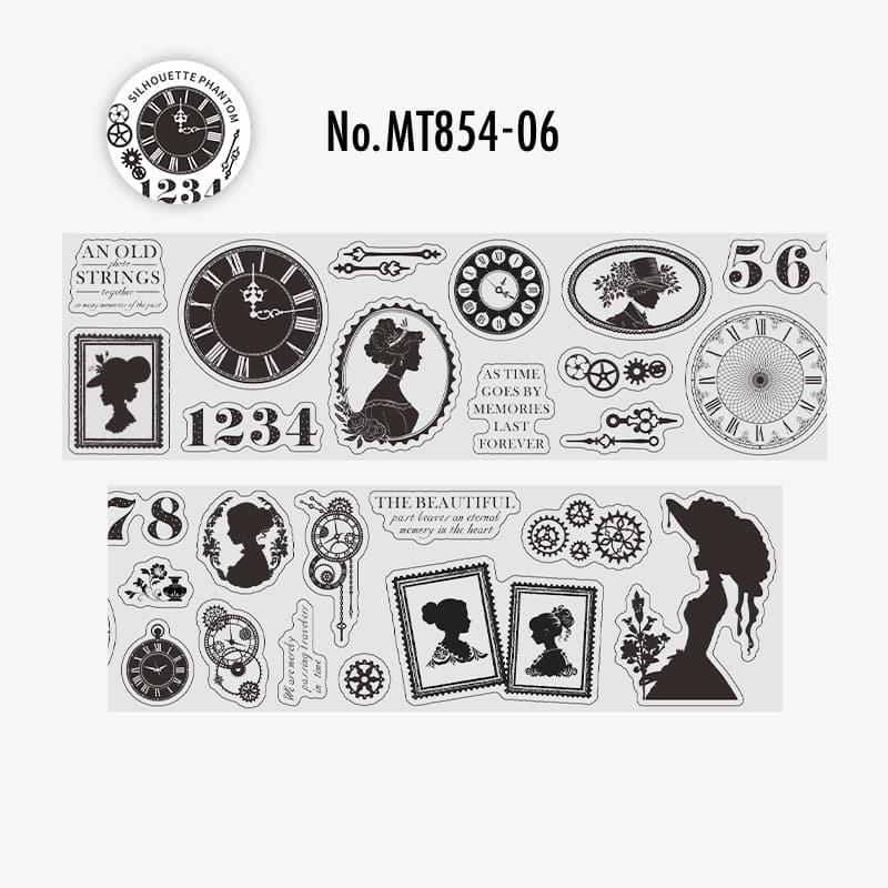 MT854｜シルエット 影 人物 英字 音符 レトロ ヴィンテージ