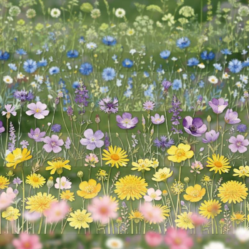 MT947｜野花 花畑 デイジー コスモス 矢車菊 草花