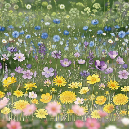 MT947｜野花 花畑 デイジー コスモス 矢車菊 草花