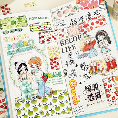 飾り・植物・花のカットライン入りロールシール