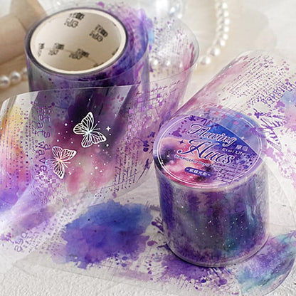 インク滲み・装飾・星のPETロールシール