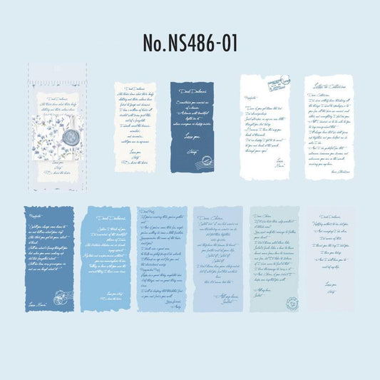 NS486｜紙物素材 英字 手紙 メモ ラベル