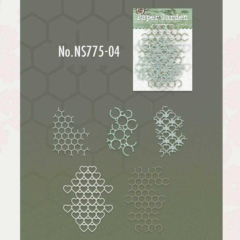 NS775｜網 ネット ステンシルシート 幾何学模様 ハート 装飾