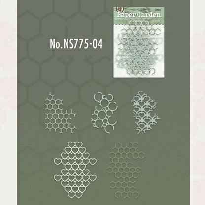 NS775｜網 ネット ステンシルシート 幾何学模様 ハート 装飾