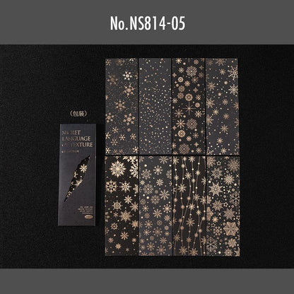 NS814｜箔押し テクスチャペーパー 植物 雪 大理石 さざ波 木目 装飾