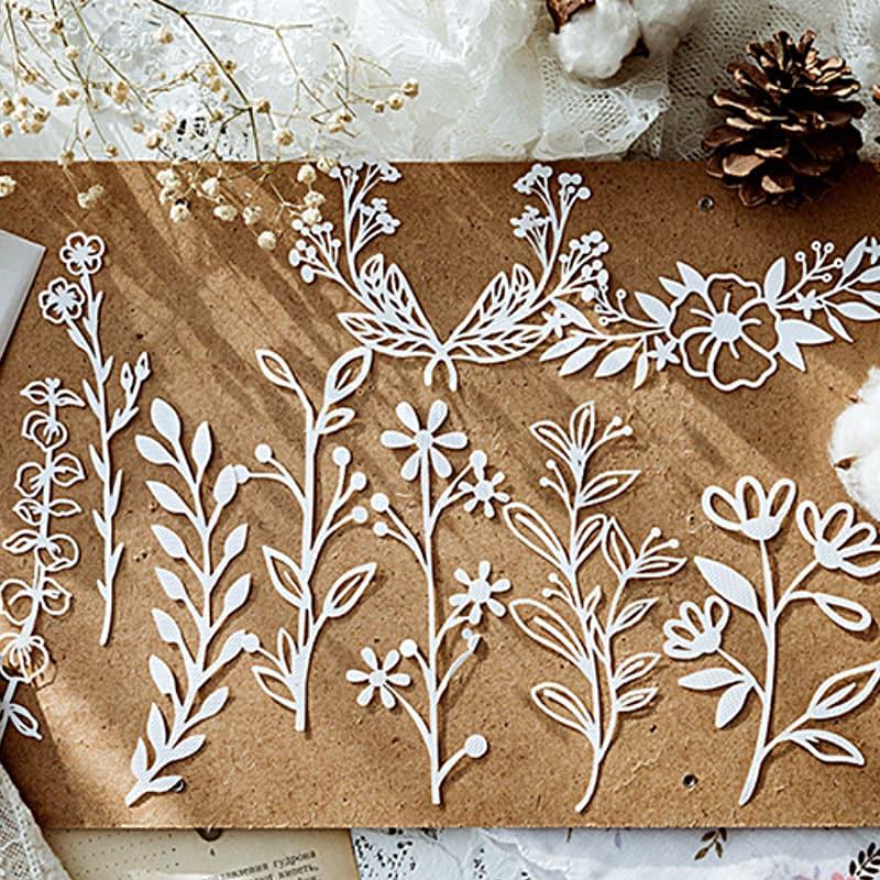 NS859｜レースペーパー 切り絵 レース紙 蝶 植物 門