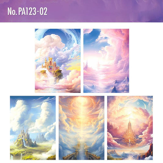 幻想的・風景のコラージュ素材紙