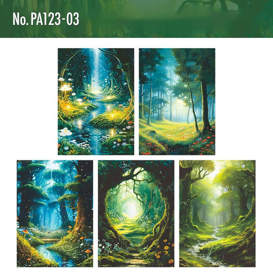 幻想的・風景のコラージュ素材紙