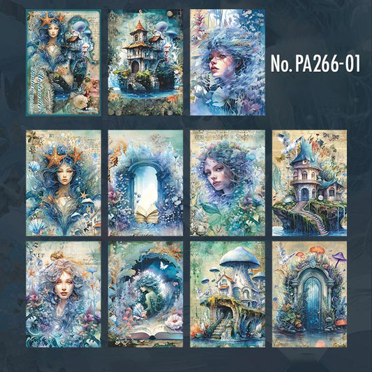 人物・女性・人魚のコラージュ素材紙