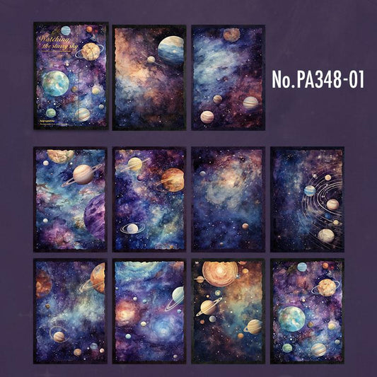 宇宙・月・星のコラージュ素材紙