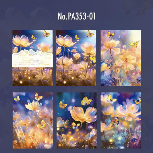 花・蝶々のコラージュ素材紙