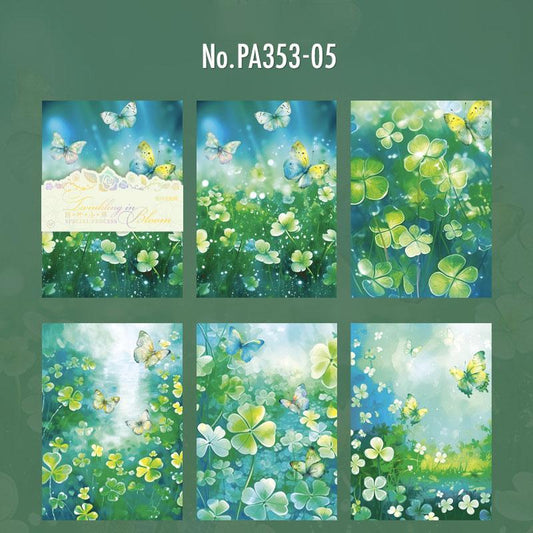 花・蝶々のコラージュ素材紙