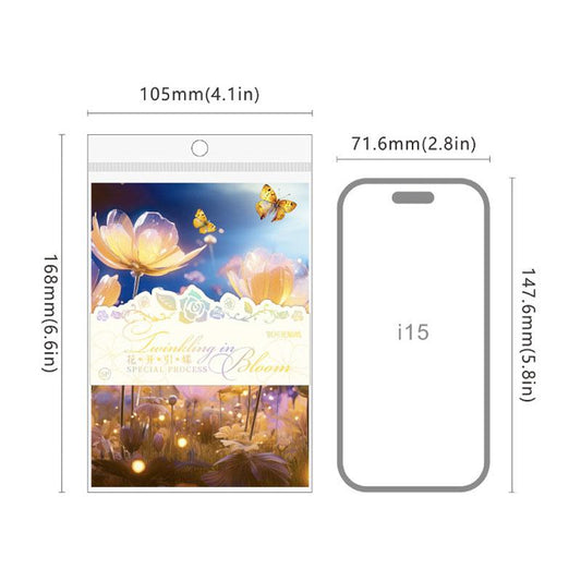 PA353｜紙物素材 花 フラワー 蝶々 バタフライ 蝶