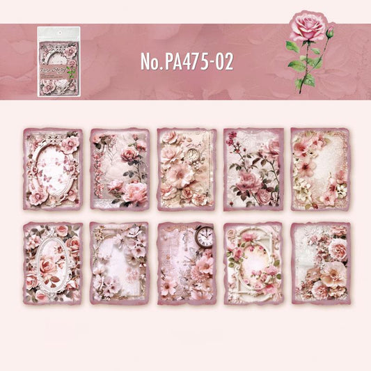 薔薇・花のコラージュ素材紙