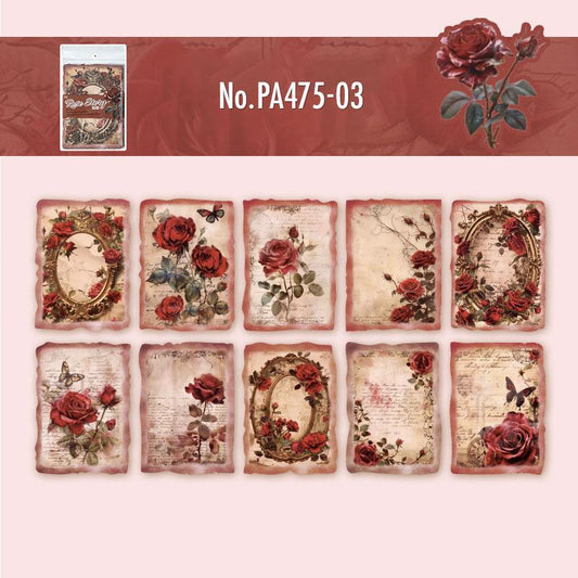 薔薇・花のコラージュ素材紙