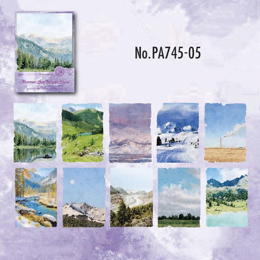 風景・海・山のコラージュ素材紙