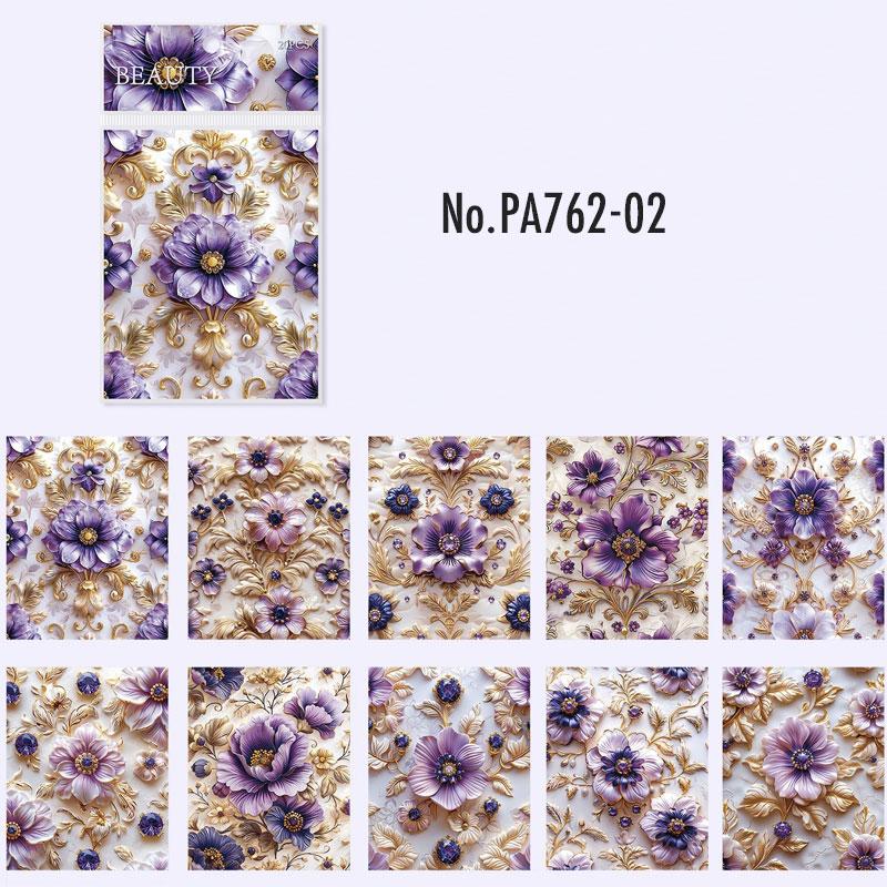 PA762｜花 背景 金縁 豪華 高級感 フラワー
