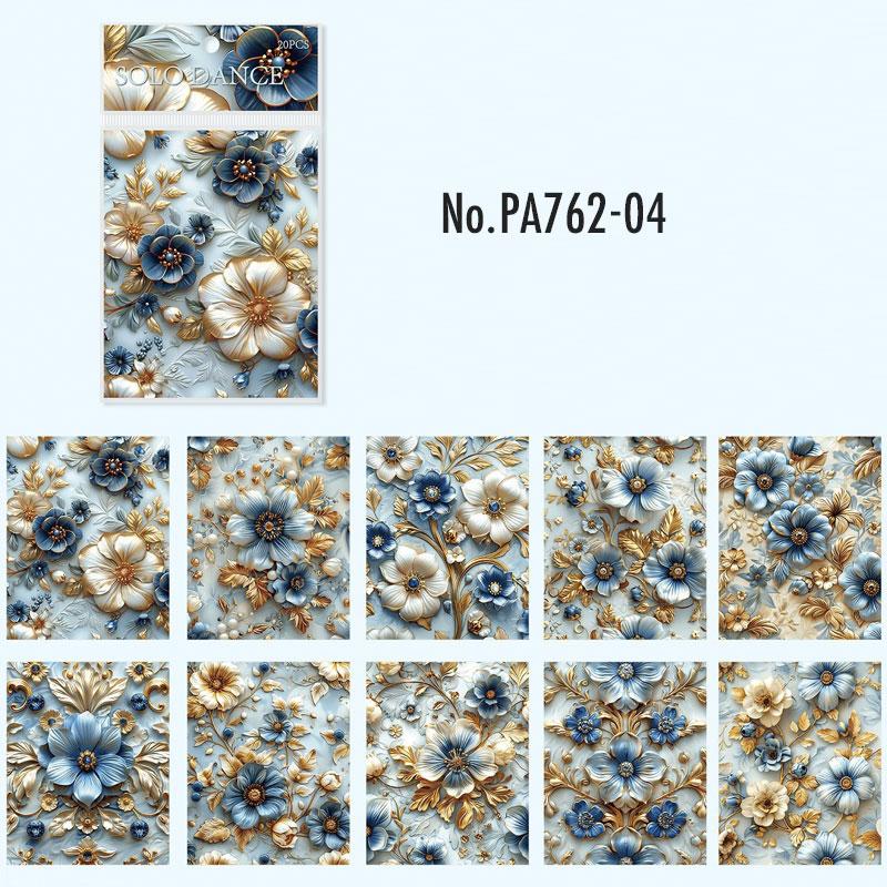 PA762｜花 背景 金縁 豪華 高級感 フラワー