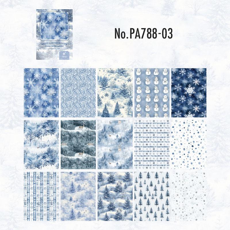 PA788｜冬モチーフ パターン柄 雪の結晶 雪だるま