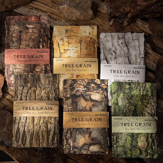 PA809 樹皮 木の皮 木目 シラカバ 白樺 デザインペーパー 背景紙