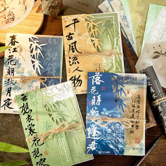 PA872 中華風 漢字 漢文 掛軸 墨 習字 コラージュ 素材 紙物素材 デザインペーパー 背景紙 紙もの 手帳 日記 海外 紙モノ 紙物