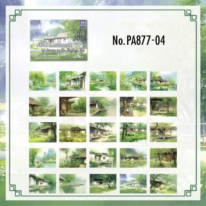 PA877｜風景 中華風 宮廷 庭 街並み 夜景