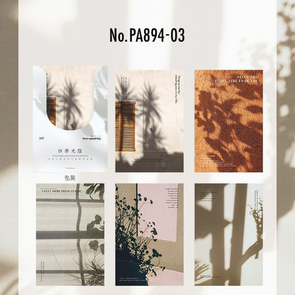 PA894｜素材紙 硫酸紙 白牛皮紙 光と影 日陰 シルエット テクスチャ