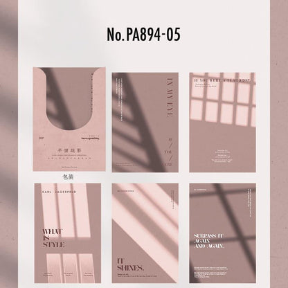 PA894｜素材紙 硫酸紙 白牛皮紙 光と影 日陰 シルエット テクスチャ