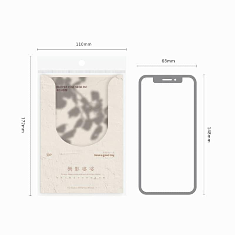 PA894｜素材紙 硫酸紙 白牛皮紙 光と影 日陰 シルエット テクスチャ